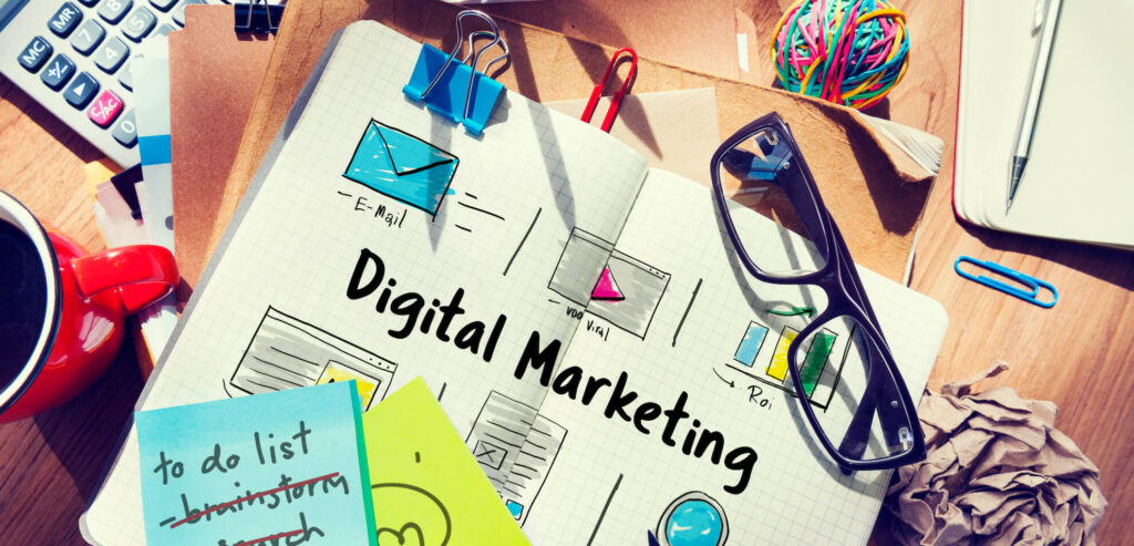 Illustration of the digital marketing guide.